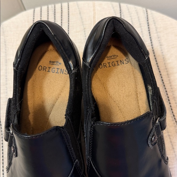 Earth Origins Boots Womens 8 M Gayle Slip On Low Ankle Bootie Black Leather - Picture 3 of 7